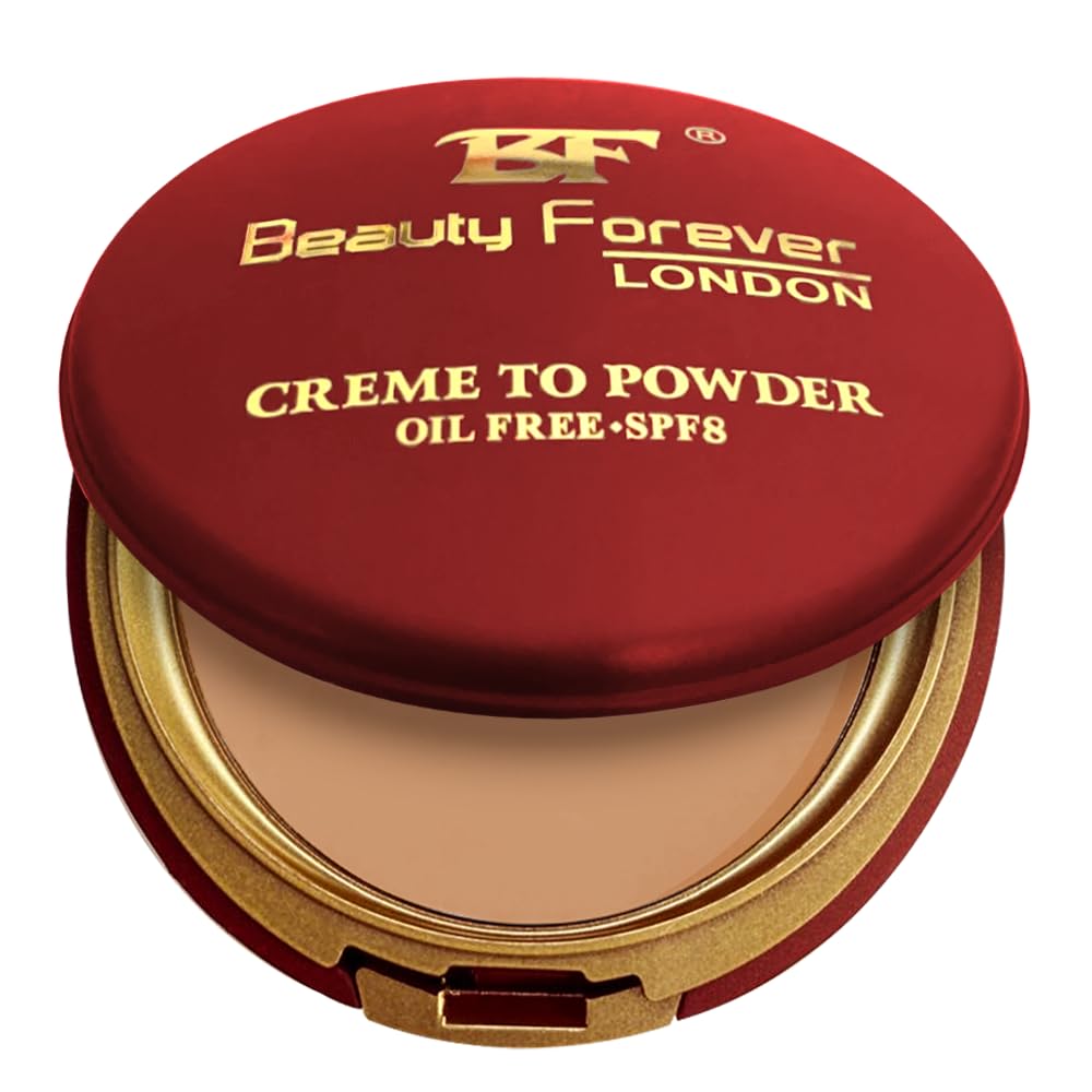 Beauty Forever Creme to Powder Foundation, Lightweight Formula Oil Free, Semi Matte Finish Face Foundation, Friendly Cool Natural Looks, Available in 16 Shades (CTP004A Classic Beige)