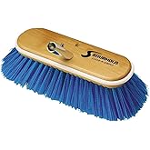 Shurhold Classic Deck Brush &ndash; Boat Cleaning Brush with Wood Block, Rubber Bumper &amp; Durable Bristle Design