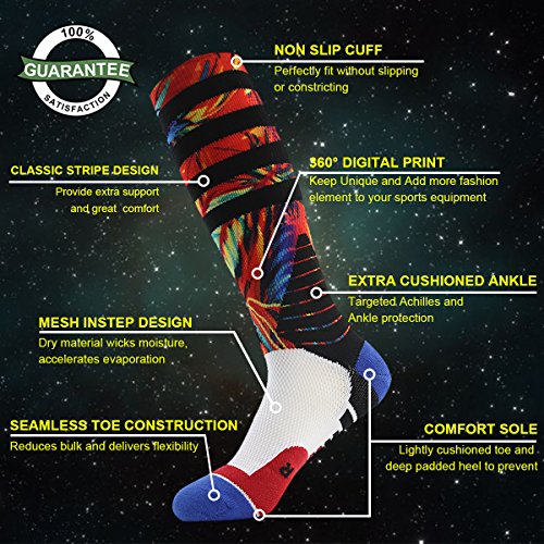 image for J'colour Knee High Socks, Mens Novelty Printed Elite Dri-Fit Comfort C