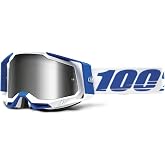 100% Racecraft 2 Mountain Bike &amp; Motocross Goggles - MX and MTB Racing Protective Eyewear (Isola - Mirror Silver Flash Lens)