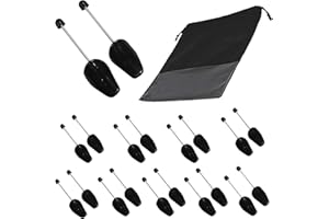 WAJJ 10 Pairs Practical Adjustable Length Men Shoe Tree Stretcher Holder Shaper Support (Black Spring)