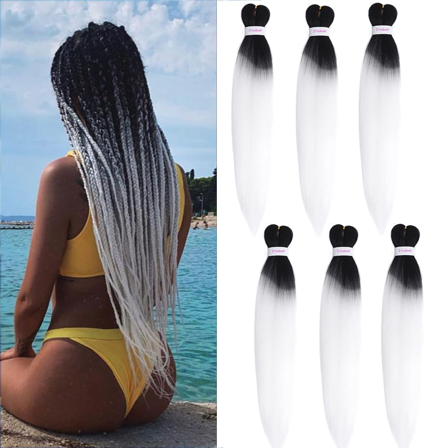 5 packs of Black WHITE ombré braiding hair *NWT
? Dcbaboo Hair Extensions for Braiding Jumbo Braiding Hair  main image 2