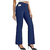 AVAMO Stretchy Work Pants Slacks for Women Pull On Dress Pants High Waisted Business Casual Office with Pockets