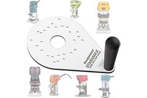 Woodpeckers StabilMax Trim Router Base, Phenolic, USA Made, Universal Compact Palm Router Base Compatible with Porter Cable Style Template Guide Bushings - SMTROB-M-23