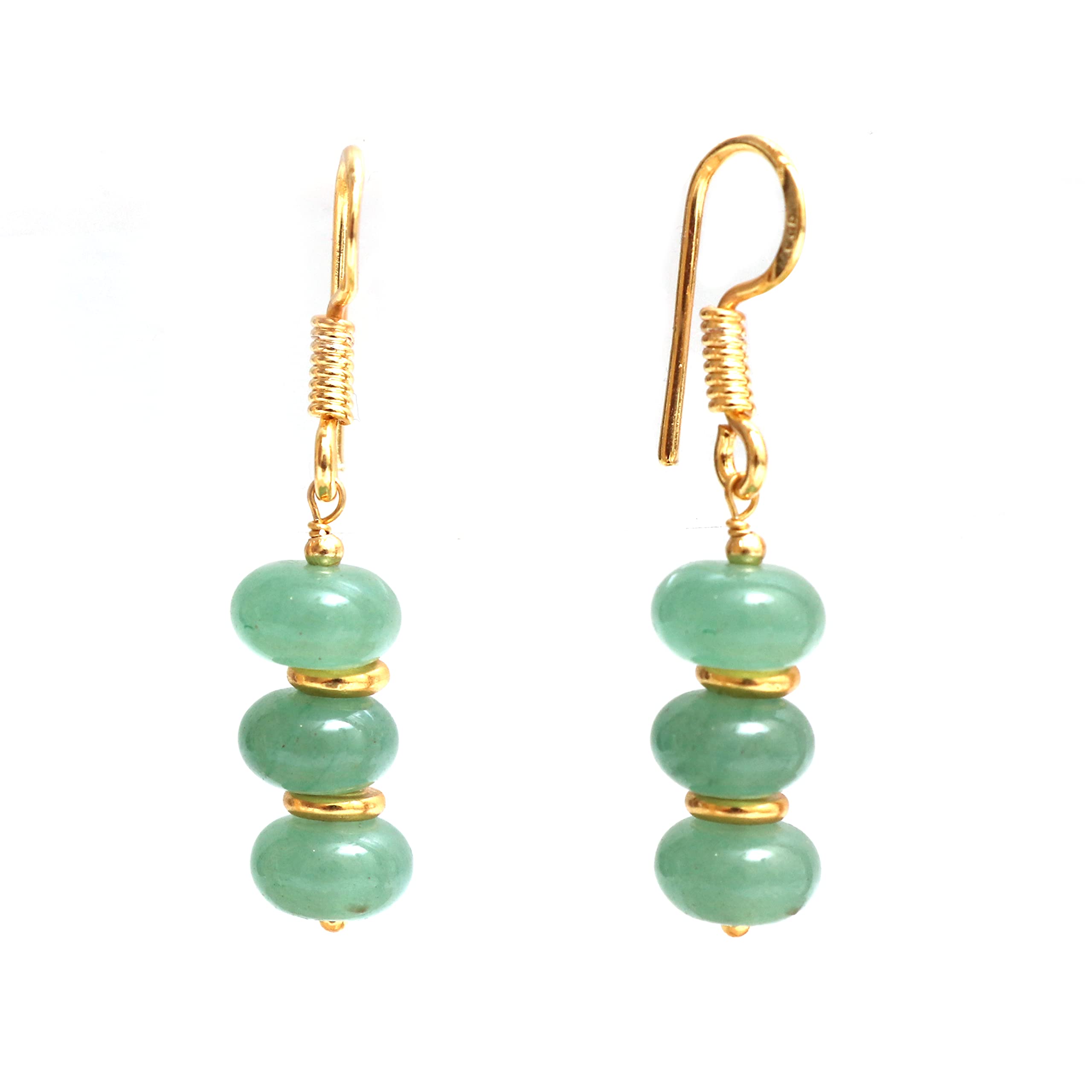 Gempires Green Aventurine Beaded Earrings
