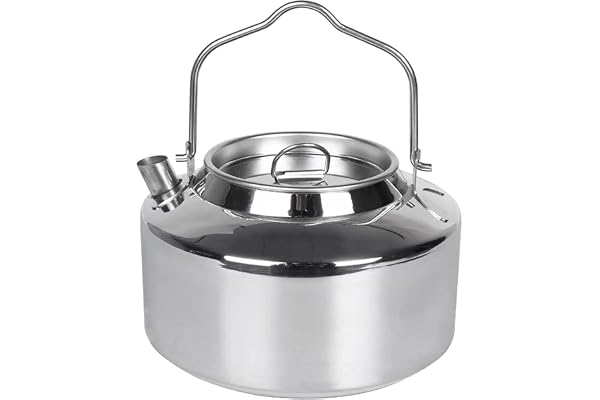 1.2L Camping Stainless Steel Tea Kettle Outdoor Hiking Picnic Pot Water Boiler for Coffee Portable for Camping Bushcraft Trav