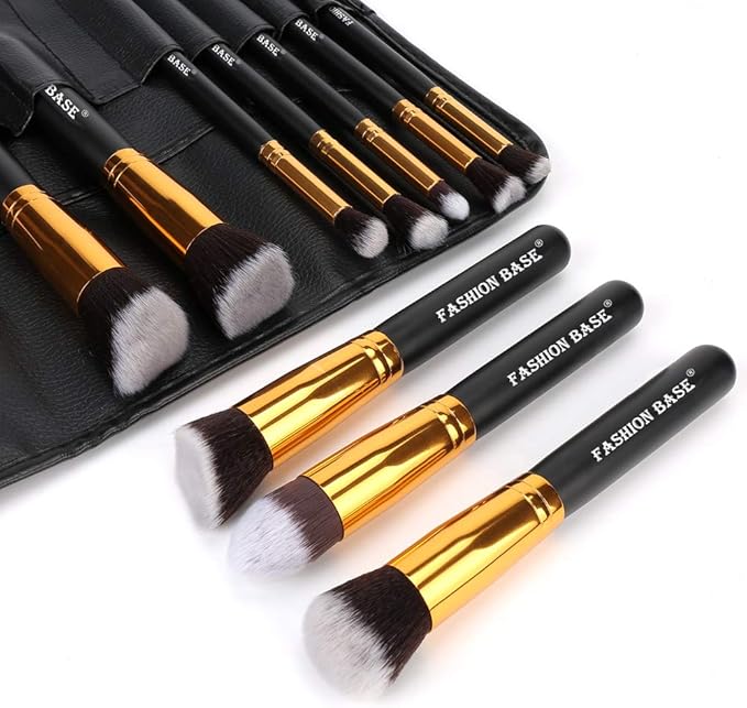 Makeup Brushes Set Fashion Base Professional 10PCS Black Gold Make up