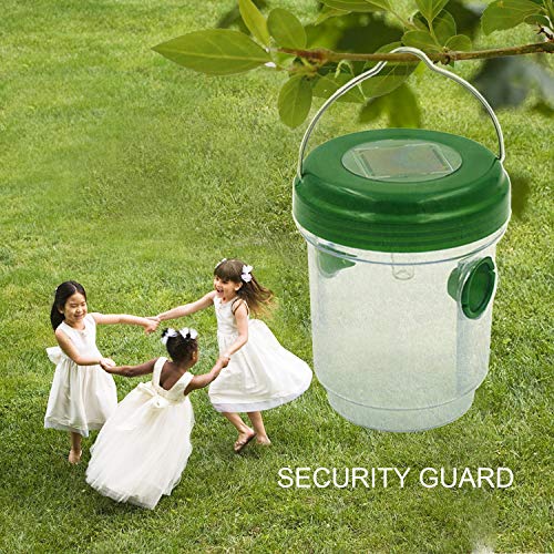 fomei [2019 Upgraded Solar Outdoor Wasp Trap Catcher Killer with Ultraviolet LED Light, Set of 2, Effective and Eco-Friendly Traps for Wasps, Bees, Yellow Jackets, Hornets, Bugs, Flies