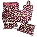 7 Set Travel Packing Organizer,Waterproof Mesh Durable Luggage Travel Cubes with 1 Shoe Bag - Travel Luggage Compression Organizers (Wine Red Flower)