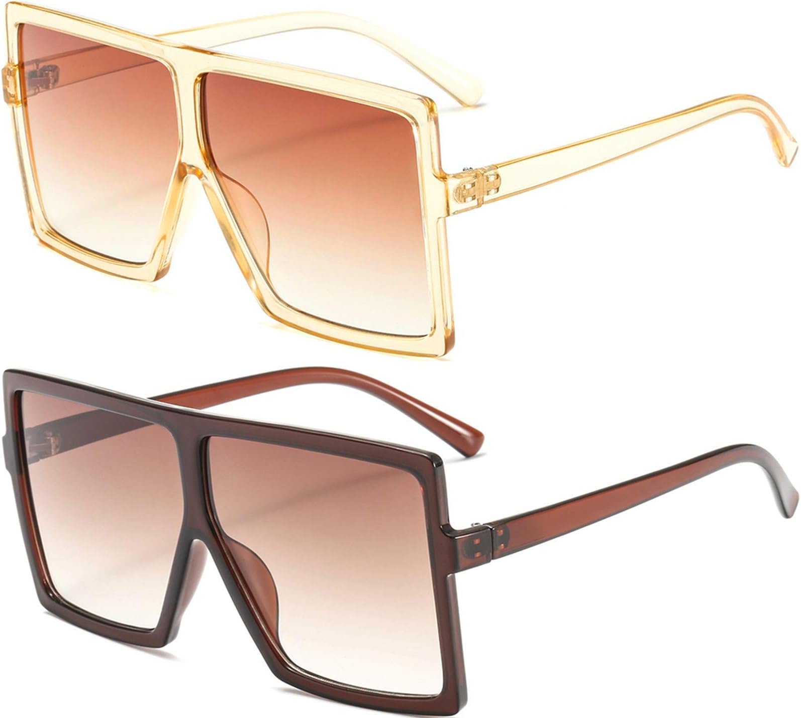 Oversized Square Sunglasses for Women Men Flat Top Shades 2020 Trendy Fashion Sunglasses