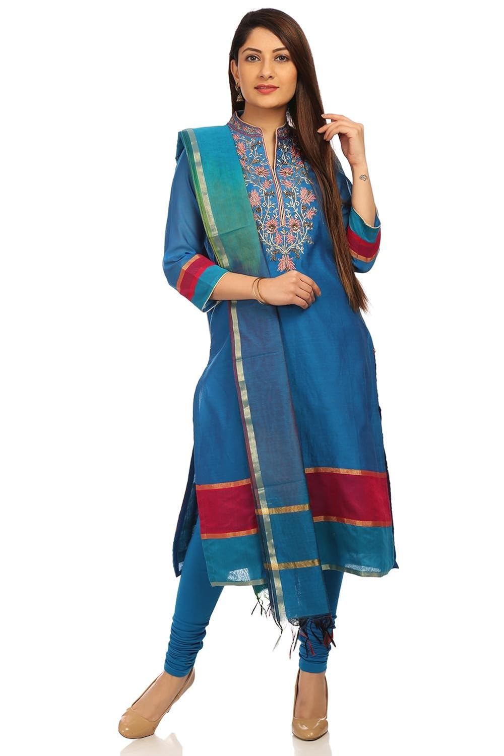 biba women's straight salwar suit