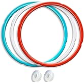 Silicone Sealing Ring, 3 Pack, Savory Sky Blue & Sweet Cherry Red & Common Transparent White, Fit for 5qt / 6qt