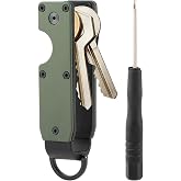 Velarionna Key Organizer for Men - Compact Key Holder - Secures 2-6 Keys | Ridge Key Organizer w/Screwdriver,Minimalist Key Case,Metal Key Chain Key Holder for Keychain