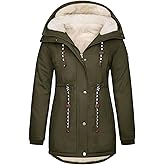 HEEKPEK Women's Plus Size Winter Coat Thicken Parka Fleece Lined Jacket Warm Long Puffer Outerwear Hooded Down Coat