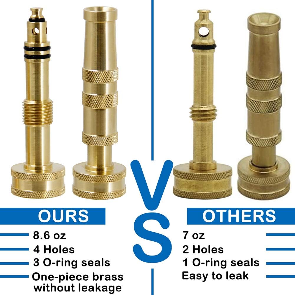Twinkle Star Heavy-Duty Brass Adjustable Twist Hose Nozzle, 2 Pack, TWIS3432 : Garden & Outdoor