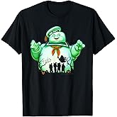 Ghostbusters Marshmallow Man Group Shot Silhouette T-Shirt