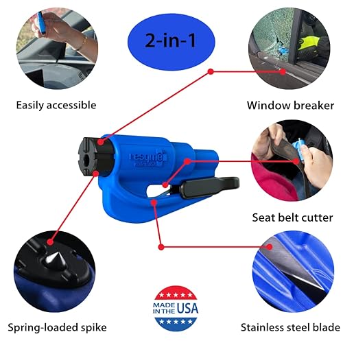 resqme The Original Emergency Keychain Car Escape Tool, 2-in-1