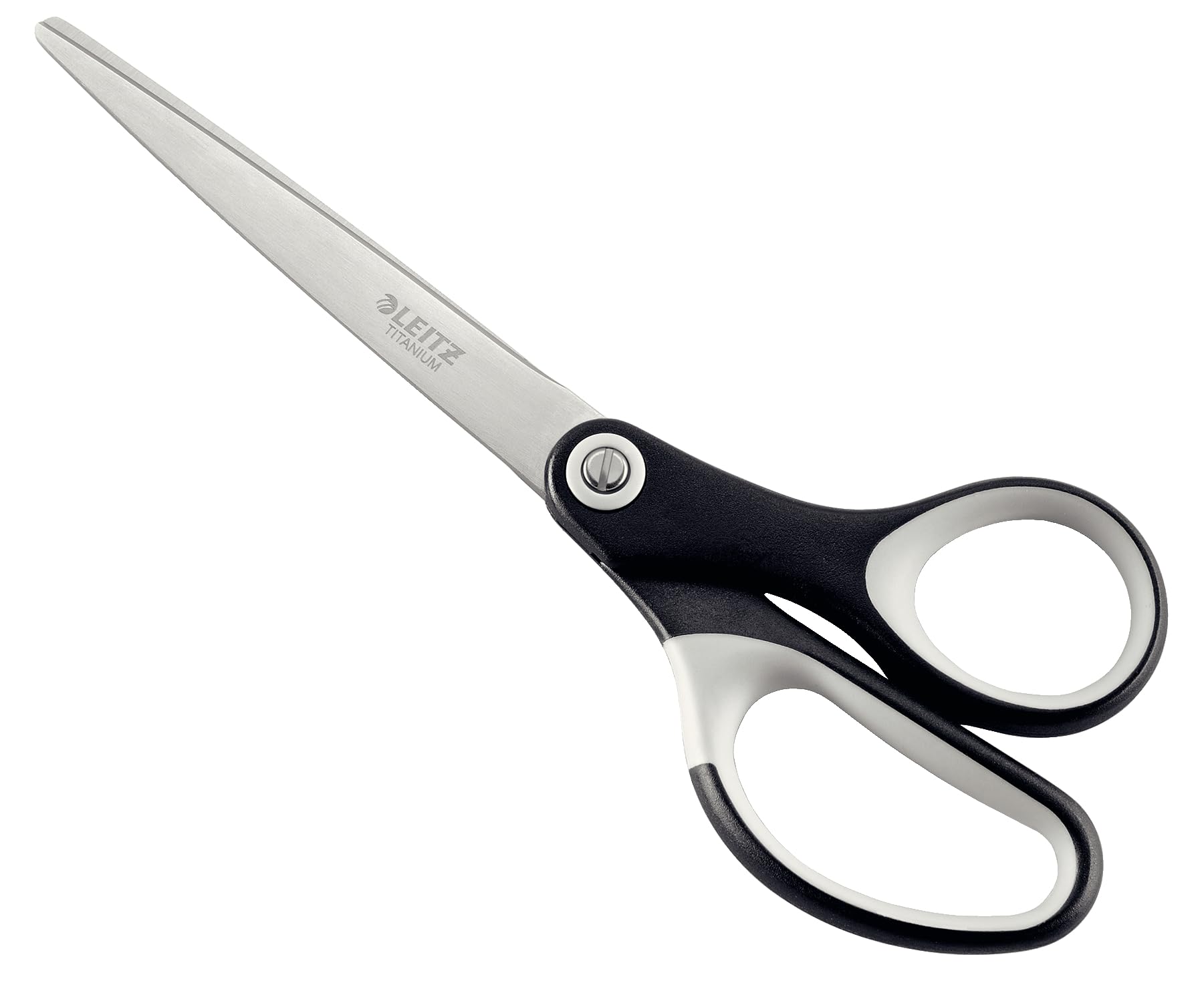 Leitz Titanium Scissors, Right or Left Handed (Ambidextrous), 180 mm, Office Stationary, Ergonomic Handle, Black