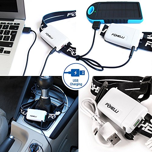 Foxelli-USB-Rechargeable-Headlamp-Flashlight--280-Lumen-up-to-100-Hours-of-Constant-Light-on-a-Single-Charge-Ultra-Bright-Waterproof-Impact-Resistant-Lightweight-Comfortable-Headlight