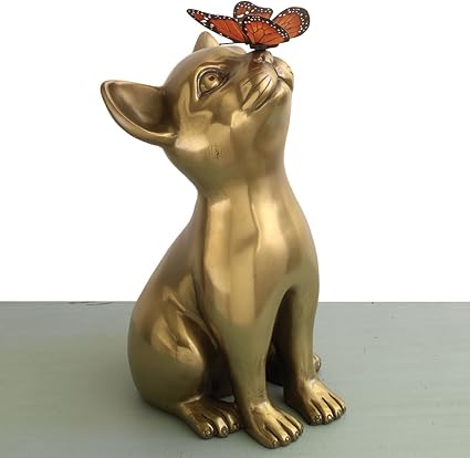 Embouts Et Pieces Bronze Chaton Et Papillon Sculpture Taille Statue De Chat Decoration Pour La Maison Et Le Bureau Amazon Fr Cuisine Maison