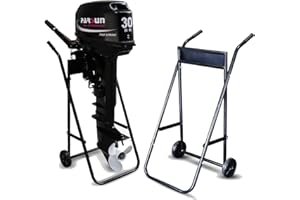 FORIY Outboard Boat Motor Stand, Heavy Duty Outboard Engine Carrier Cart Dolly Storage with 2 Wheels, 165LBS Outboard Motor Stands Motor Transportation Hand Dolly Cart for Storage,Transportation,Repair