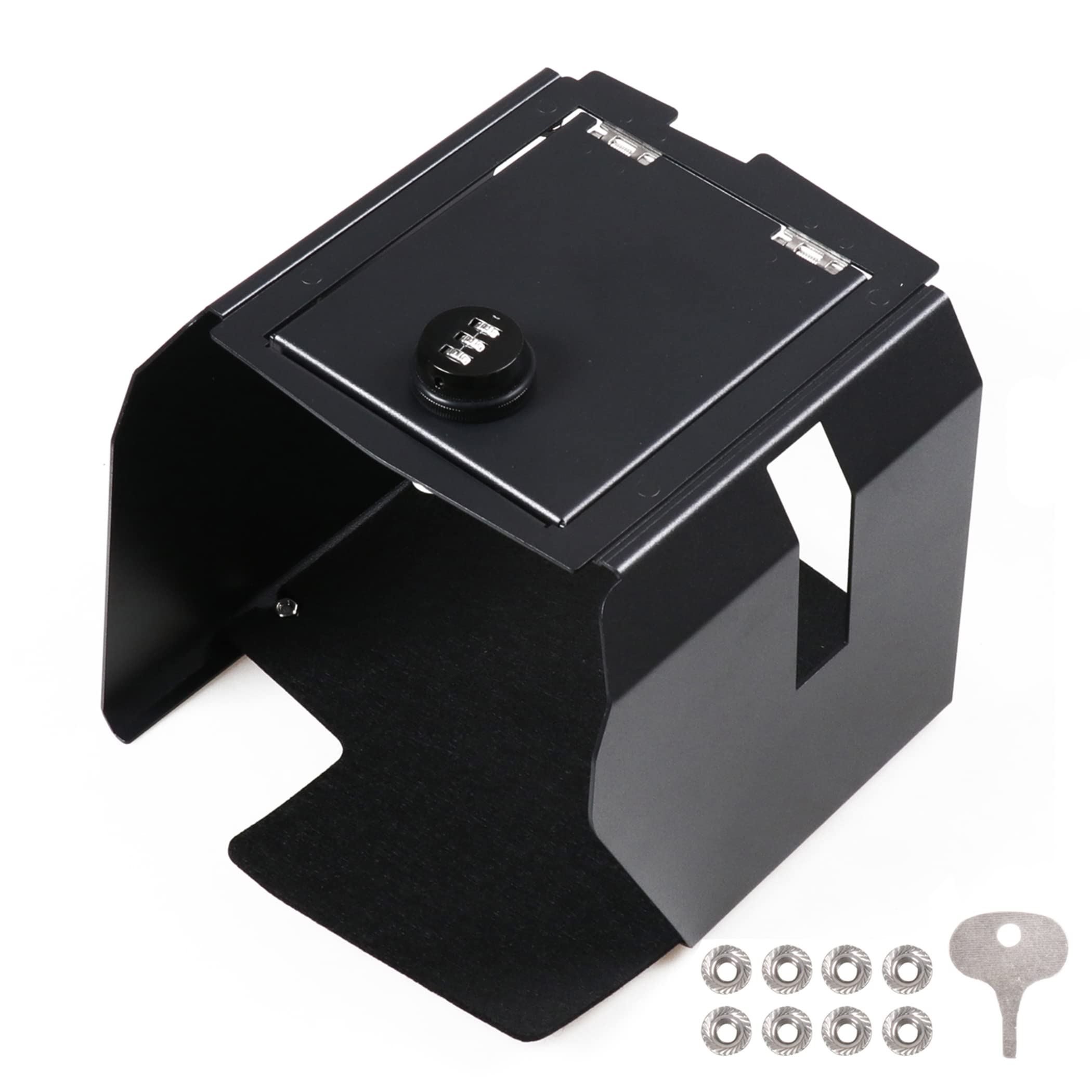 Photo 1 of RERPRO Center Console Lock Safe Box Armrest Storage Compatible with 2018-2024 Jeep Wrangler JL 4XE Gladiator JT Interior Accessories Armrest Vault Security Organizer Tray with 3 Digit Combo Password