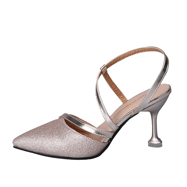 LANDFOX Sandal Fashion Party Schuhe Stiletto Spitz Shallow Mouth Hohl T