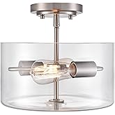 ML Lighting Verlana 2-Light Semi-Flush Ceiling Mount Brushed Nickel