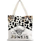 LUVADIAN Canvas Tote Bag Aesthetic,Zoon Cow Dog Cat Tote Bag,Gifts for Women Canvas Tote Bags