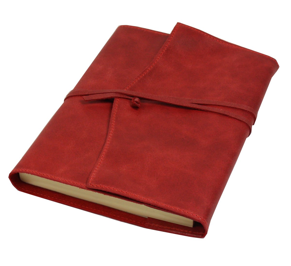 Milano Refillable Handmade Italian Red Leather Address Book - 15 x 21 cm