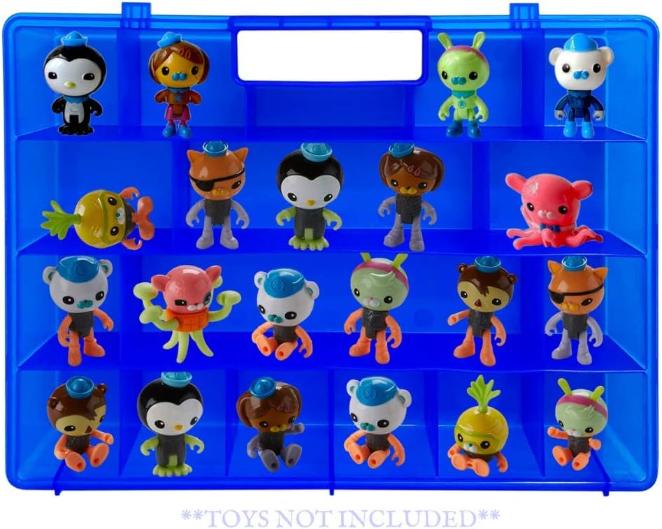 Life Made Better Enhanced Kid Proof Toy Carrying Organizer Case, Compatible with Octonauts, Blue Box to Store Figures and Play Sets & Accessories, Made by LMB