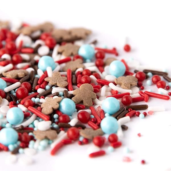 SWEETS INDEED SPRINKLES, GINGERBREAD EDIBLE SPRINKLE MIX, PERFECT FOR CAKE DECORATIONS, BAKING, ICE CREAM, COOKIES, CUPCAKE TOPPER 4 OUNCES