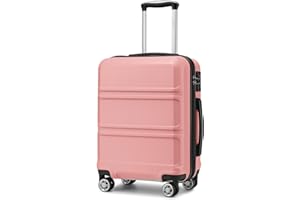 Kono 20" Carry on Luggage Lightweight with Spinner Wheel TSA Lock Hardside Luggage Small Carry on Suitcase Nude/Rose Pink(20.3" x 15" x 8.3")