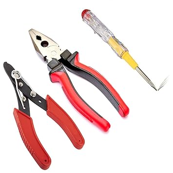 Paradise Tools India Hand Tools Kits (Plier, Wirecutter, Line Tester) 3-Pcs. Combo