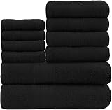 GC GAVENO CAVAILIA 10 Piece Towel Bale Set 450 GSM Black Cotton Towels