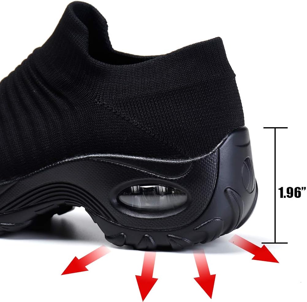  | STQ Slip On Breathe Mesh Walking Shoes Women Fashion Sneakers Comfort Wedge Platform Loafers | Walking