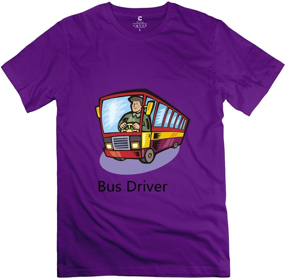 Onlyprint Men's Bus Driver TShirt Size XXL US Purple Clothing