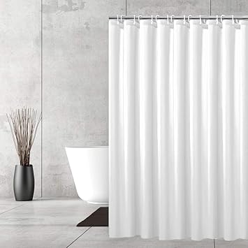 Amazon Otraki シャワーカーテン 1 180cm 白 シャワーかーてん 防水 防カビ ユニットバスカーテン 無地 Pet ポリエステル 素材 ホワイト カーテン 清潔感 バス用品 カーテン バスルーム お風呂 洗面所 間仕切り バスルーム カーテン リング付属 取付簡単 シャワー