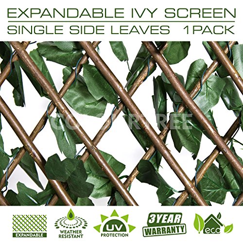 Expandable Faux Artificial Ivy Trellis Fence Screen Privacy Wal