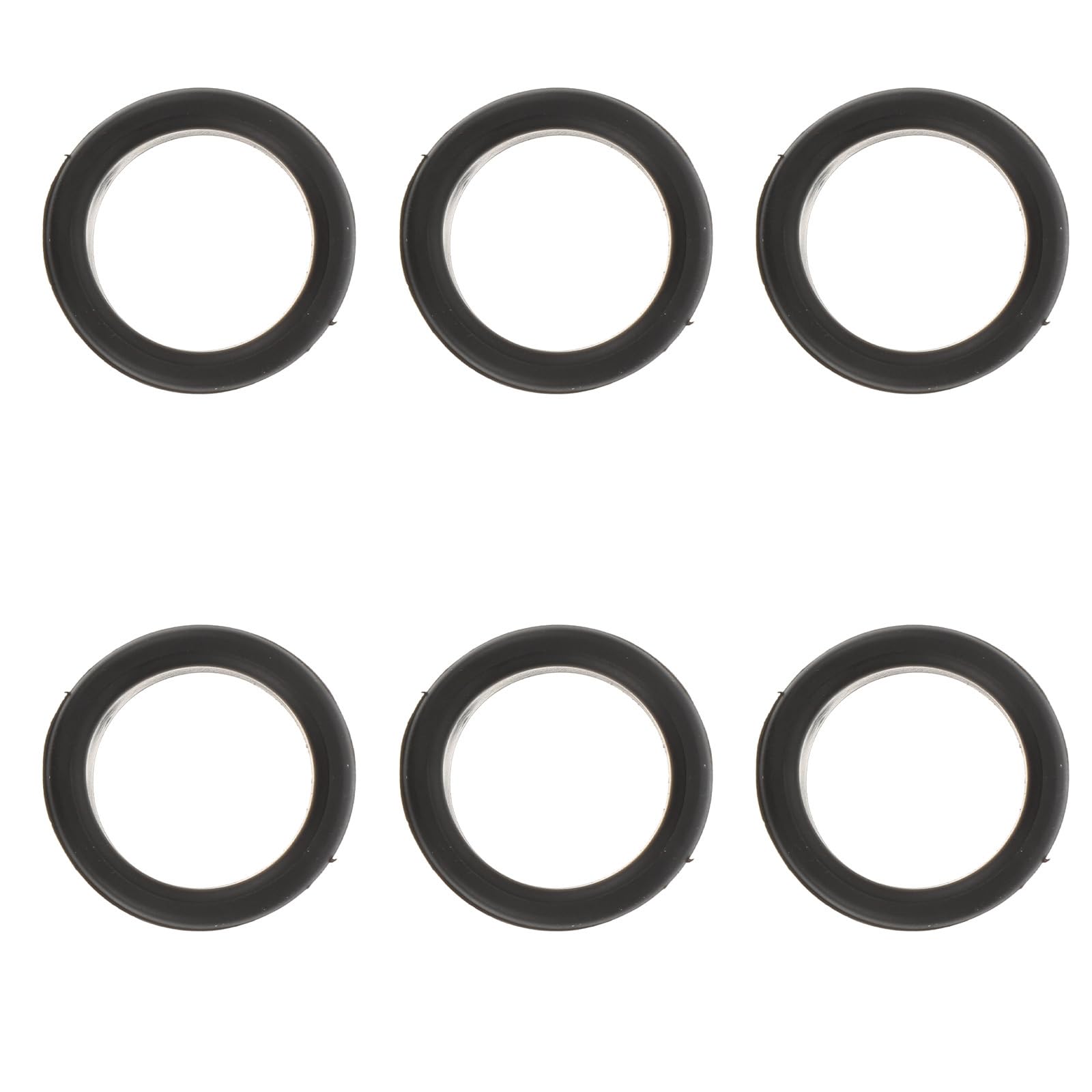 FRCOLOR 6Pcs Black Silicone Finger Rings for Scissors, Non-Slip Grip Accessories, Soft Rubber Finger Protectors for Hairdressing and Pet Grooming