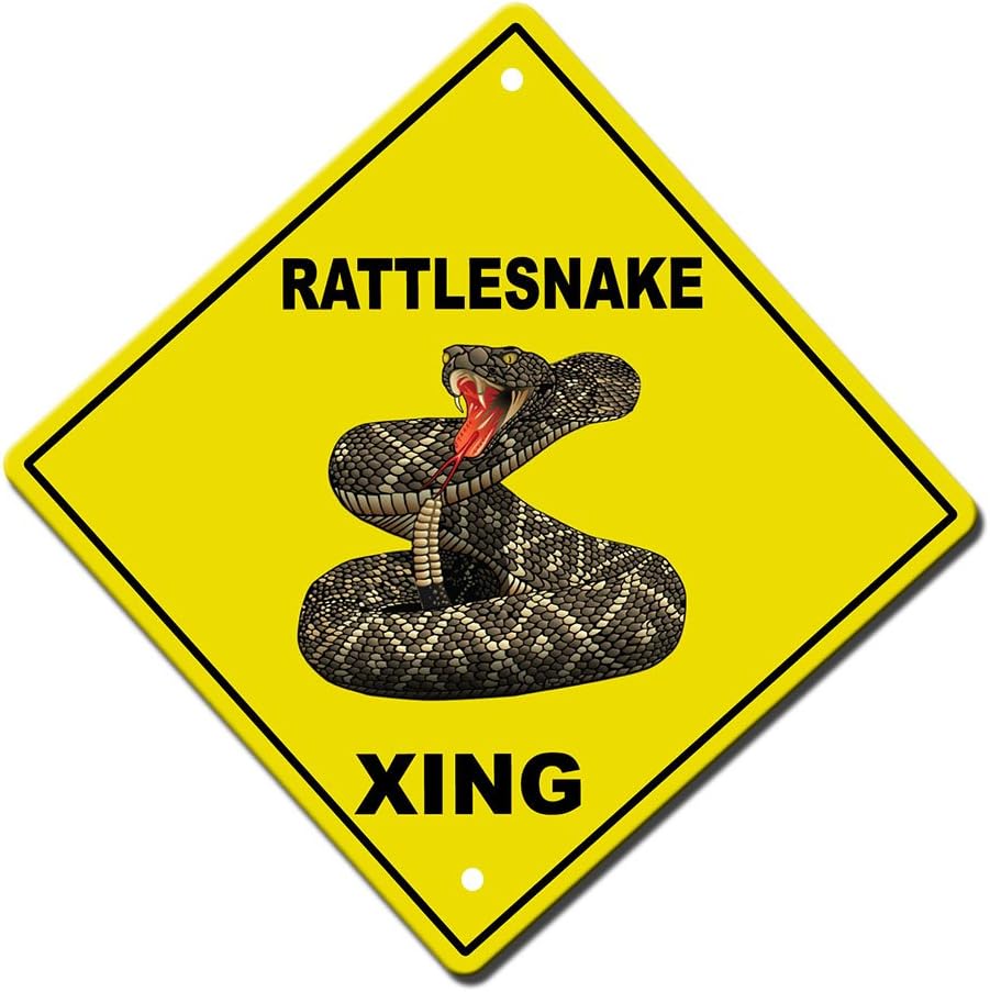 Fastasticdeals Rattlesnake Crossing Metal Aluminum Novelty