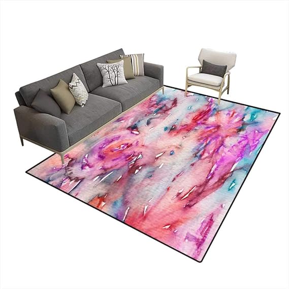 Girls Bedroom Rug Bright Abstract hanpaintetexturebackground 5'x8