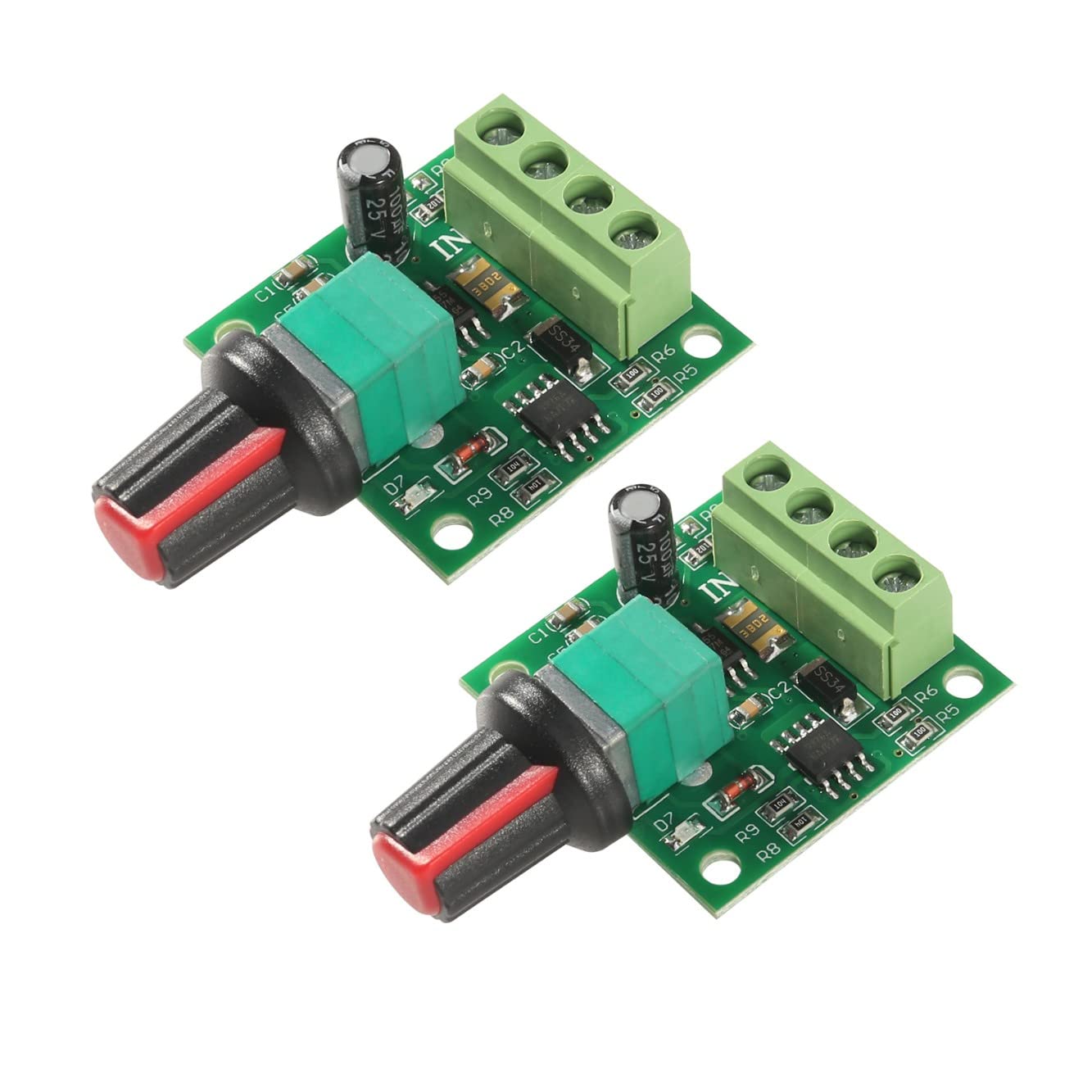 JZK 2 PCS 1.8v 3v 5v 6v 7.2v 12v 2A 30W Low Voltage DC Motor Speed Controller PWM 1803BK 1803B Adjustable Driver Switch