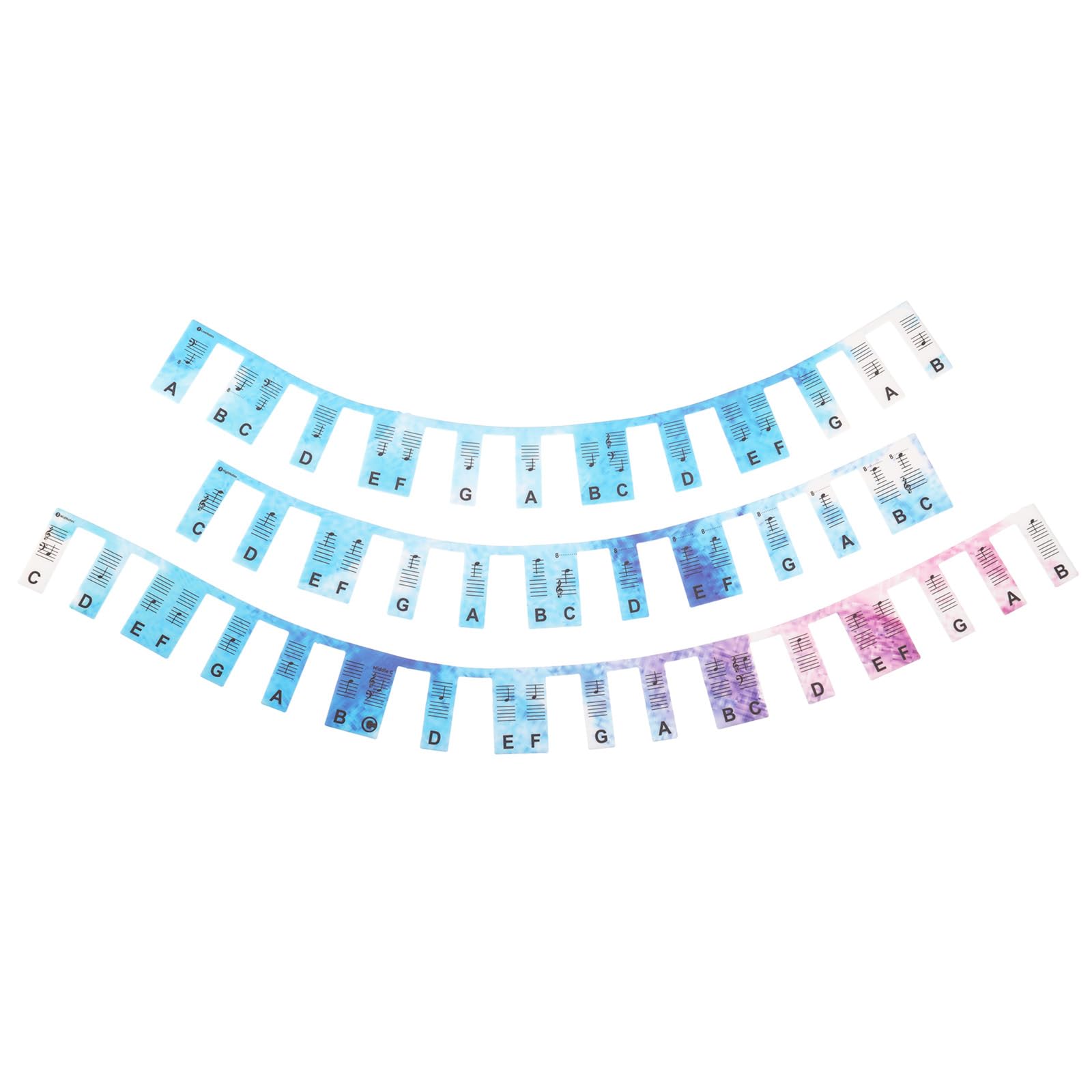 PATIKIL Piano Keyboard Note Label, 88Key Full Size Silicone Removable Thickened No Need Stickers Keyboard Piano Note Guide for Beginners Piano Learning, Multicolored