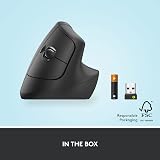 Logitech Lift Vertical Ergonomic Mouse Wireless Graphite USB Receiver Bluetooth view 9