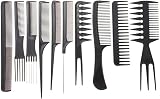 plastific 10pk Professional Hair Comb Set Barber Styling Cutting Detangling view 2
