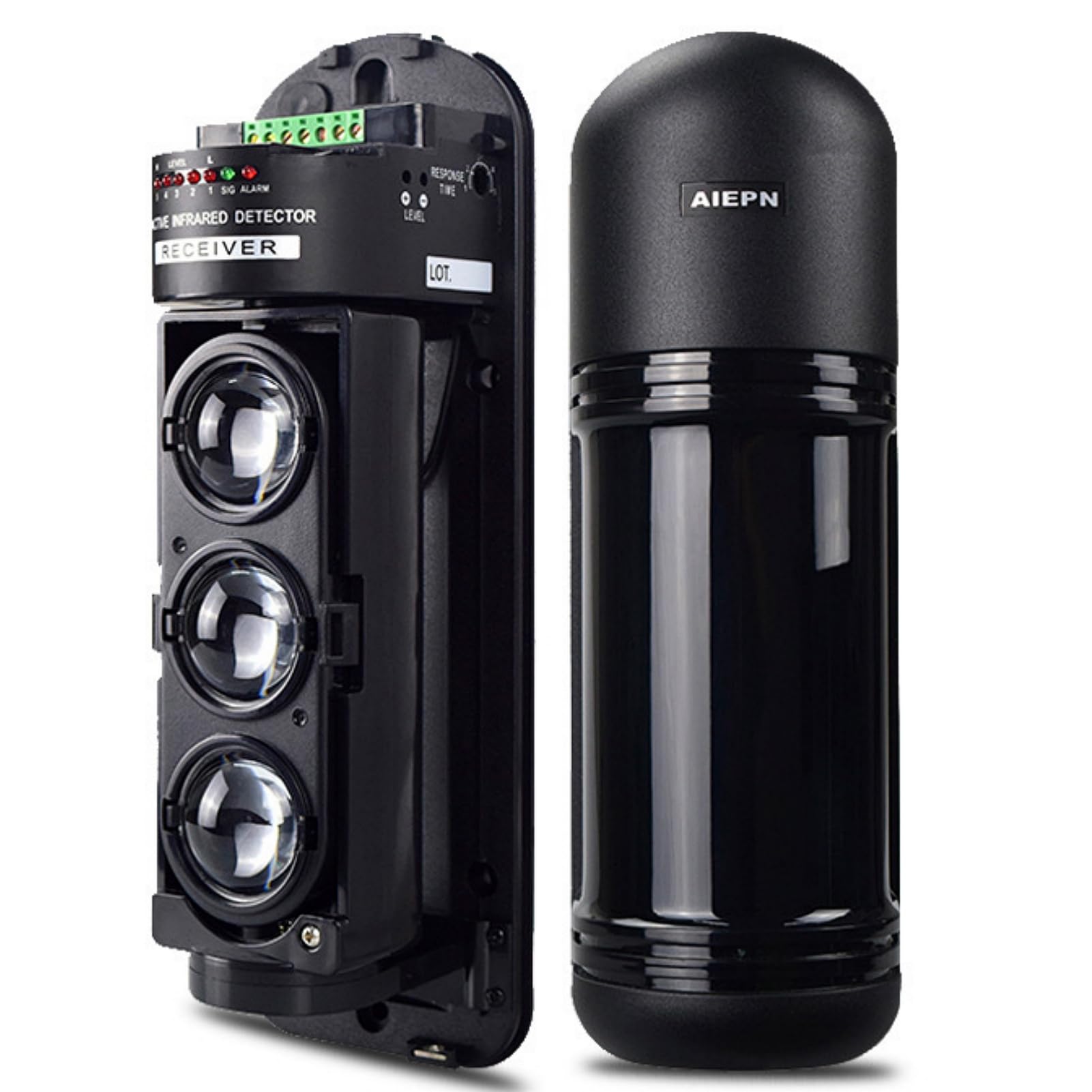 Infrared Beam Detector Wireless Waterproof Triple Beam Body Detector Sensor Alarm for Outdoor Home Security