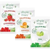 Simple Mixes Natural Dye-Free Gelatin Dessert, Variety, 3-Pack, | Strawberry, Orange, &amp; Lime, Healthy Snack, No Gluten or Fat, Kosher