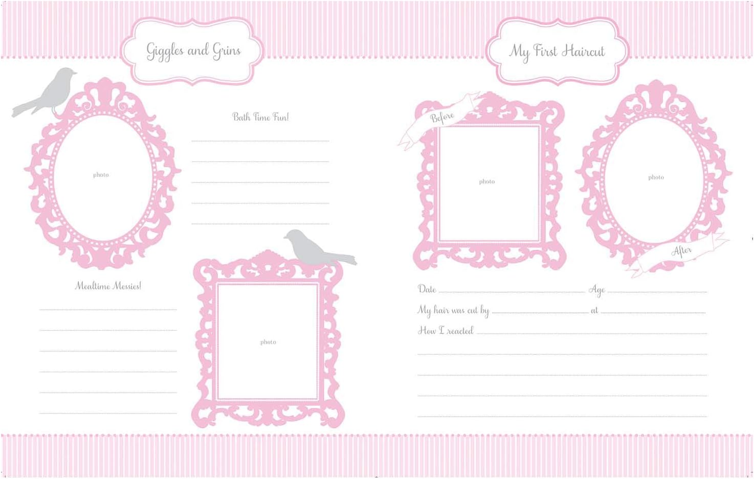 CR Gibson Baby Girl's First Memory Book (Bella) -- Newborn Baby Gift Set / Keepsake / Baby Journal - Image 4