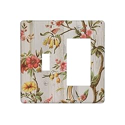 Flowers Bird Tree Retro Spring Floral Branch 2 Gang